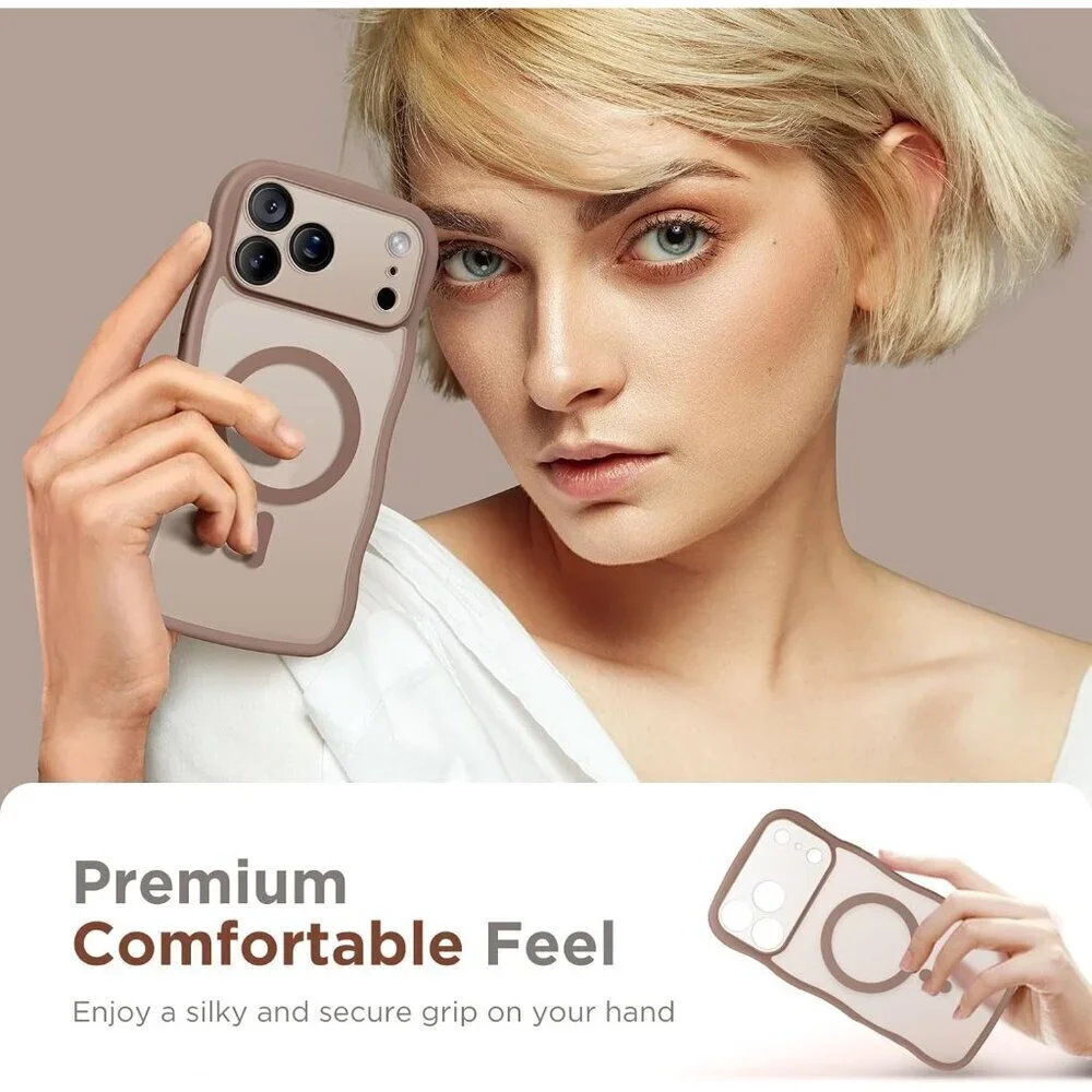 Women Clear Brown Iphone 17 Pro Max Case Full Camera Protection Mag Safe
